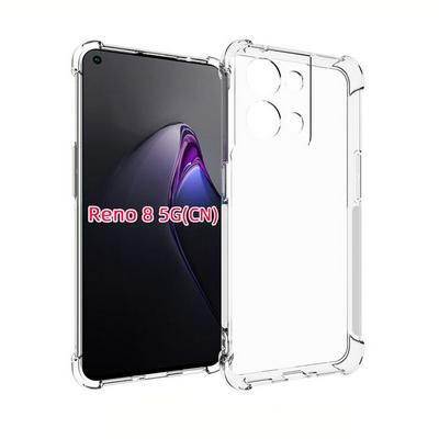 Anti-Fingerprint Non-Slip Waterproof Four Corners Shockproof Transparent Soft TPU Back Cover Protective Case for Oppo RENO 8 5G