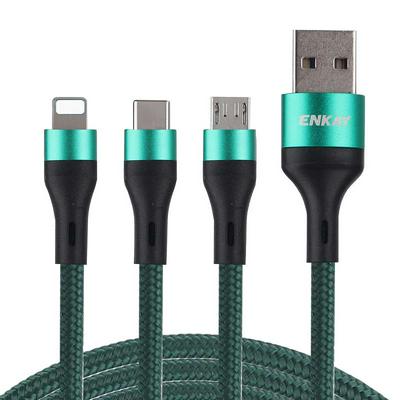 ENKAY ENK-CB120 One Drag Three with Indicator Light Type-C 5A Fast Charging Cable For Mobile Phone Tablet 1.2 Meters