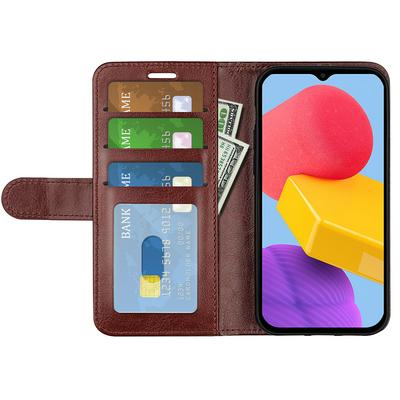 For Samsung Galaxy M13  R64 Pattern Single Folded Edge Folio Flip Leather Wallet Phone Case