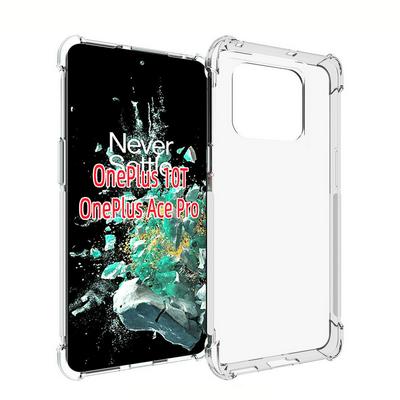 Anti-Fingerprint Non-Slip Waterproof Four Corners Shockproof Transparent Soft TPU Back Cover Protective Case for OnePlus 10T