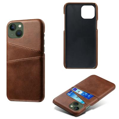 For iPhone 14 Max Extra Thinness Premium Cowhide Leather Vintage Shockproof Hard PC Back Cover Case