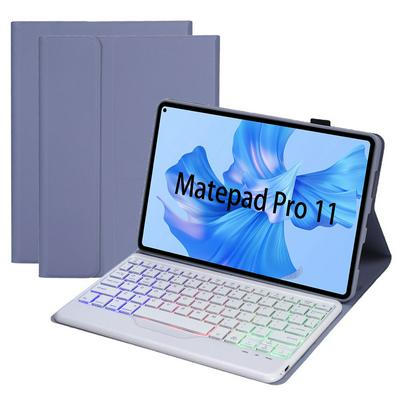 AHW12-BS For Huawei MatePad Pro 11 (2022) Leather Stand Cover Protective Case with Detachable Tri-color Backlight Bluetooth Keyboard