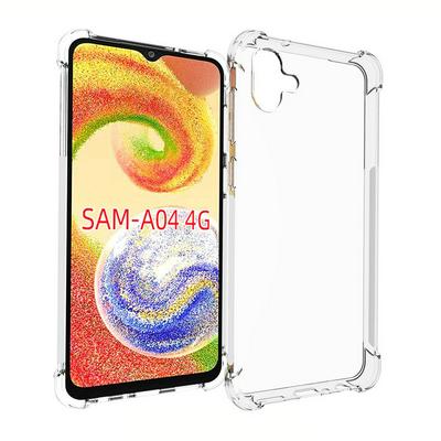 Anti-Fingerprint Non-Slip Waterproof Four Corners Shockproof Transparent Soft TPU Back Cover Protective Case for Galaxy A04 4G