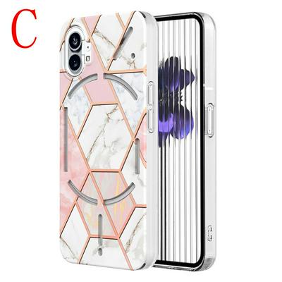 For Nothing Phone 1 IMD Stitched Marble Pattern Hard PC Back Cover Phone Case