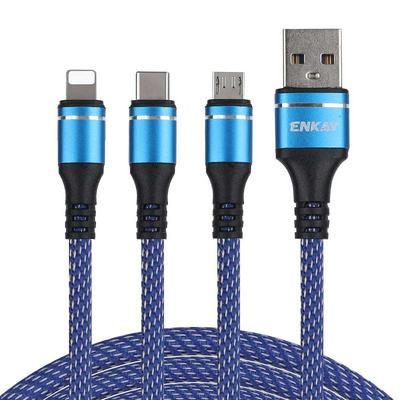 ENKAY ENK-CB121 One Drag Three Type-C 5A Fast Charging Cable for Mobile Phone Tablet 1.5 Meters