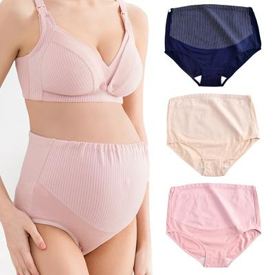 3pcs 100% Cotton Maternity Panties High-waisted Double-layer Pregnant Underwear