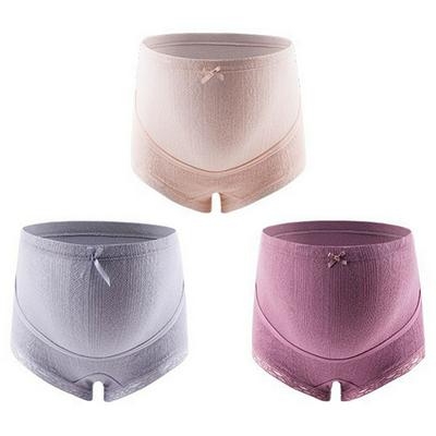 3pcs Pack Adjustable High-waist Belly Support Panties for Pregnant Women- Skin Color + Grey + Cameo Brown