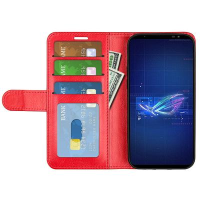 For ROG phone 6 R64 Pattern Single Folded Edge Folio Flip Leather Wallet Phone Case