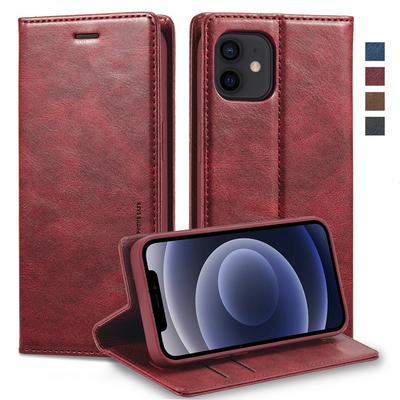 For iPhone 11 Magnetic Closure Anti-Theft Brush Protection PU Leather Phone Case 
