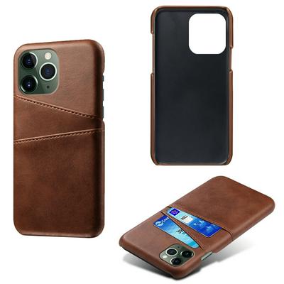 For iPhone 14 Pro Max Extra Thinness Premium Cowhide Leather Vintage Shockproof Hard PC Back Cover Case