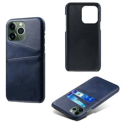 For iPhone 14 Pro Extra Thinness Premium Cowhide Leather Vintage Shockproof Hard PC Back Cover Case