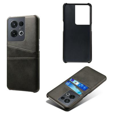 For Oppo Reno8 Extra Thinness Premium Cowhide Leather Vintage Shockproof Hard PC Back Cover Case