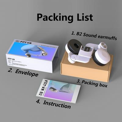 B2 Earmuffs Headband Replacement Left Right Ear Muffs Compatible with Quest Q2/FIIT VR T2/T2power VR Headset Repair Part