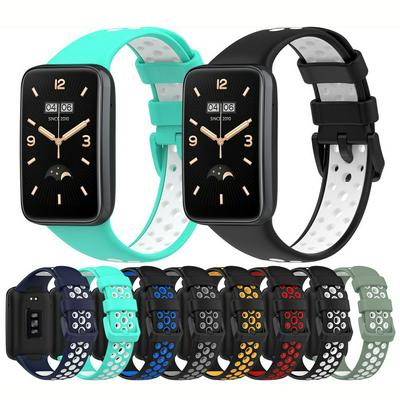Bicolor Hollow Silicone Strap For Xiaomi Mi Band 7pro Durable Soft Replacement Sport Wristband