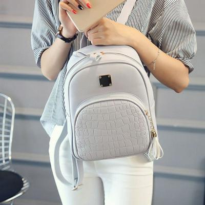 Women's Backpack Korean Version Summer New Crocodile Pattern Fashion All-match College Wind Leisure Student Schoolbag