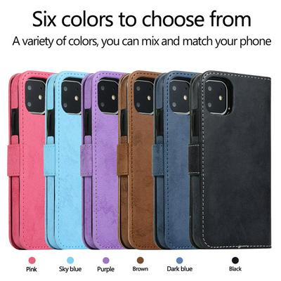 Retro Two-in-one Split Strong Magnetic Anti-fall Shockproof PU Leather Wallet Phone Case with Card Slots for iPhone 11(6.1)