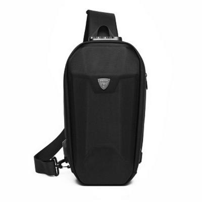  Anti-Theft Waterproof Oxford Cloth with USB Charging Port Travel Student School Sport Cross-Body Chest Bag for Boys Men