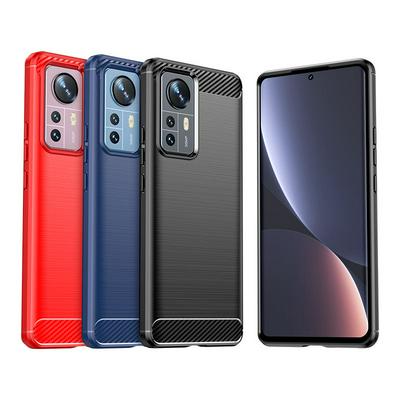 For Xiaomi 12S Pro Carbon Fiber Drawing Series Scratch Resistant Shock Absorption Soft TPU Back Cover Case