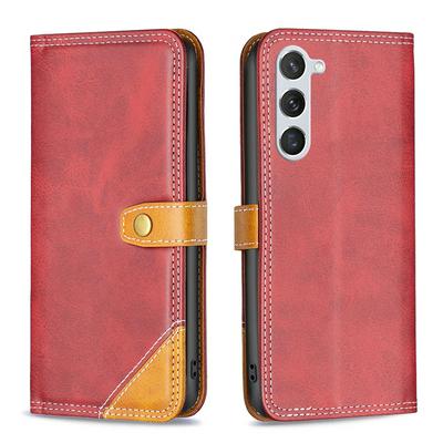 For Samsung Galaxy S23 Stitching Color Double Line PU Leather Wallet Phone Case