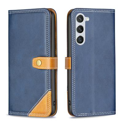 For Samsung Galaxy S23 Plus Stitching Color Double Line PU Leather Wallet Phone Case