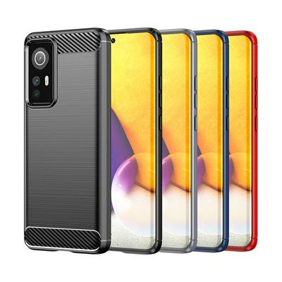 For Xiaomi 12S Carbon Fiber Drawing Series Scratch Resistant Shock Absorption Soft TPU Back Cover Case