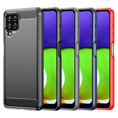 For Samsung Galaxy M32 Carbon Fiber Drawing Series Scratch Resistant Shock Absorption Soft TPU Back Cover Case