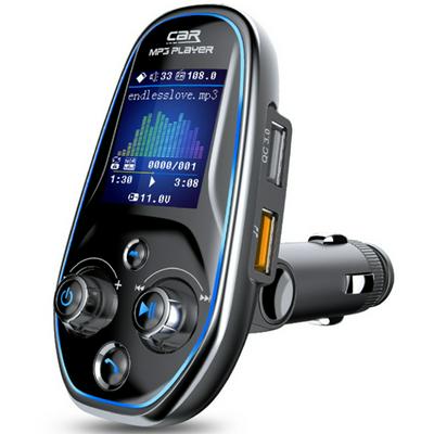 Color Screen QC 3.0 Fast Charge EQ FM Transmitter Bluetooth Car MP3 TF/U Disk Player Wireless Handsfree Car Kit