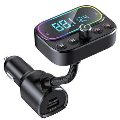 T67 18w fast charging Wireless AUX Out Car Radio Modulator FM Transmitter Bluetooth Hands Free Kit MP3 Player with PD Type C dou