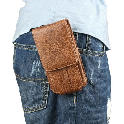 5.2-6.1 Inch  For IPhone Samsung Universal Outdoor Phone Bag Case stone texture Leather Wallet Pouch Belt Clip Multifunction Cases Pocket