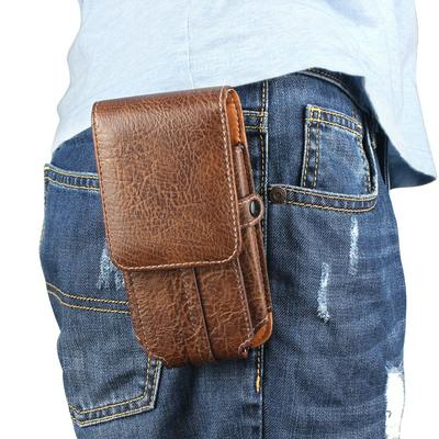 4.7-5.4 Inch  For IPhone Samsung Universal Outdoor Phone Bag Case stone texture Leather Wallet Pouch Belt Clip Multifunction Cases Pocket