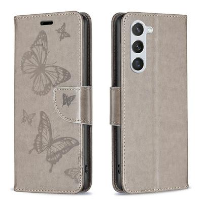 For Samsung Galaxy S23 Plus Embossed Double Butterfly Wallet Leather Case with Stand & Card Slots Function