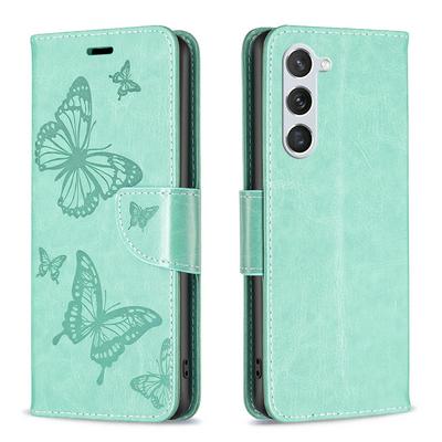 For Samsung Galaxy S23 Embossed Double Butterfly Wallet Leather Case with Stand & Card Slots Function