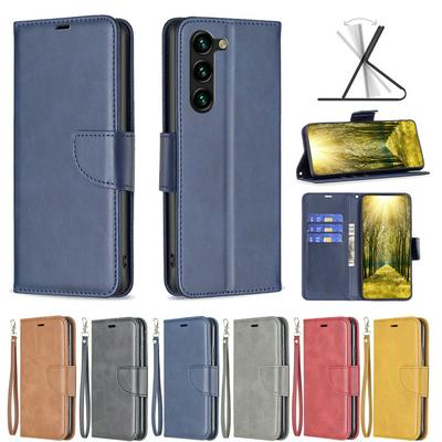 For Samsung Galaxy S23 Plus Solid Color Sheep Pattern Scratch Resistant Wallet Leather Case