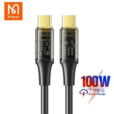 Mcdodo Type C to Type C Cable 100W PD Fast Charging USB C Data Wire For Macbook iPad tablet Samsung Xiaomi POCO Phone USB Cable