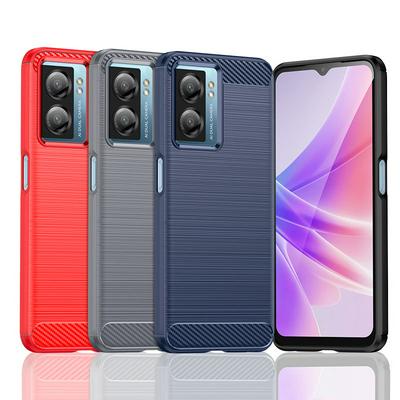 For Oppo A77 5G Carbon Fiber Drawing Series Scratch Resistant Shock Absorption Soft TPU Back Cover Case