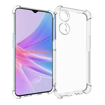 Anti-Fingerprint Non-Slip Waterproof Four Corners Shockproof Transparent Soft TPU Back Cover Protective Case for Oppo A58 5G