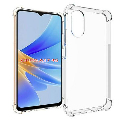 Anti-Fingerprint Non-Slip Waterproof Four Corners Shockproof Transparent Soft TPU Back Cover Protective Case for Oppo A17
