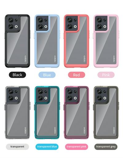 For Oppo Reno 8 5G TPU + Acrylic Back Cover Anti-fall Clear Phone Case with Independent PC Buttons 