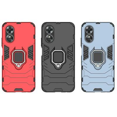 For Oppo A17 Black Panther 2 in 1 Detachable Magnetic Attraction Shockproof with Stand Hard PC + Soft TPU Back Cover Case