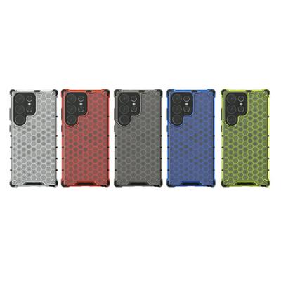 For Samsung Galaxy S23 Ultra Honeycomb Textured Well-protected TPU + PC Phone Case Cover