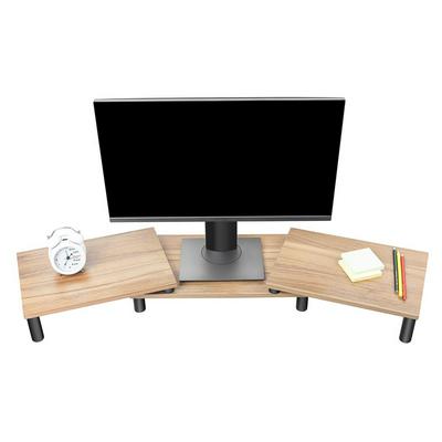ID-42 Solid Wood Monitor Stand Riser Laptop Stand Riser Holder Desktop Organizer Dual Monitor Riser