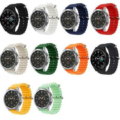 20mm Elastic wave pattern Silicone Watch Replace Strap for Samsung  Watch 4/5/Active2/Huawei Watch 2