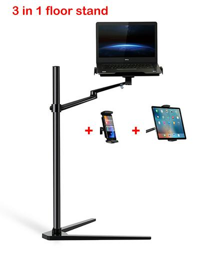 UP-8A Multifunction Computer Floor Stand for Laptop/Tablet PC/Smartphone Holder with Mouse Tray