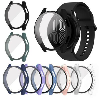 Glass+Case for Samsung Galaxy Watch 5 40mm 44mm accessories PC Bumper Cover All-Around Screen Protector Galaxy watch 5 pro 45mm
