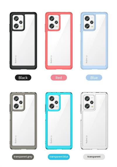 For Xiaomi Redmi Note 12 Pro Plus TPU + Acrylic Back Cover Anti-fall Clear Phone Case with Independent PC Buttons 