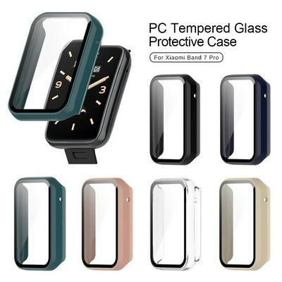 For Xiaomi Band 7 Pro Case Hard PC Tempered Glass Cover Xiami Band7 7Pro Band7Pro Smart Watch Shockproof Screen Protector Fundas