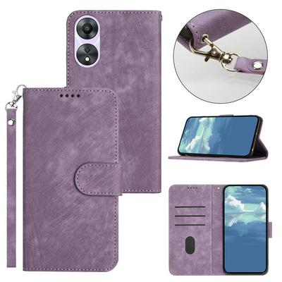 For OPPO A58 Skin Feel Magnetic Clasp Leather Case with Card Slot & Stand Function