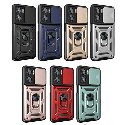 OPPO A57/A77/A57S 4G/OnePlus Nord N20 SE 4G/NORD N300 Ring Holder Kickstand Camera Slide Cover Design PC + TPU Phone Back Cover Case