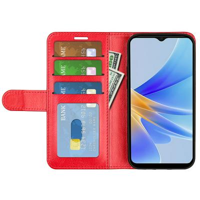 For OPPO A17 R64 Pattern Single Folded Edge Folio Flip Leather Wallet Phone Case