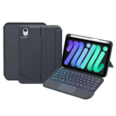 T06-AS For ipad mini6 upper pen slot touch backlight detachable Bluetooth keyboard leather case